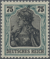 Deutsches Reich - Inflation: 1918, Germania 75 Pf. Mit Rahmen Hellblaugrün, Matt - Unused Stamps