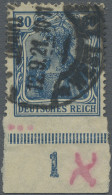 Deutsches Reich - Inflation: 1921, Germania Farbänderung, 30 Pfg. Als UNTEN UNGE - Used Stamps