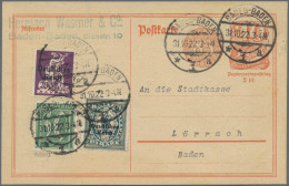 Deutsches Reich - Inflation: 1922, 30 Pfg. Wz. Waffeln In Mischfrankatur Portori - Otros & Sin Clasificación