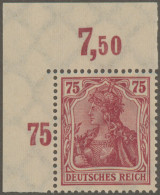 Deutsches Reich - Inflation: 1922, Germania 75 Pfg. Lilakarmin Aus Der Bogenecke - Unused Stamps