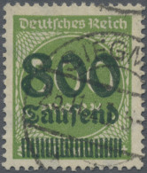 Deutsches Reich - Inflation: 1923, 800 Tsd A. 500 Mark Gelbgrün, Zeitgerecht Ent - Used Stamps