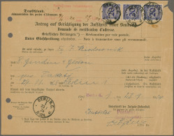 Deutsches Reich - Weimar: 1924, 20 Pfg. Blau Im Senkrechten 3er-Streifen Als Geb - Brieven En Documenten