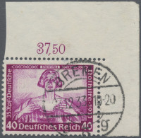 Deutsches Reich - 3. Reich: 1933, 40+35 Pf Wagner, Der Höchstwert Als Bogenecke - Used Stamps