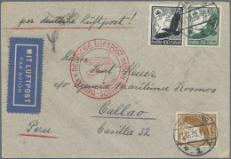 Deutsches Reich - 3. Reich: 1934 Flugpostmarke 25 Pf. Mit Plattenfehler "o In Lu - Cartas & Documentos