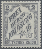 Deutsches Reich - Dienstmarken: 1905, 2 Pf Zähldienstmarke, Postfrisches Exempla - Dienstmarken