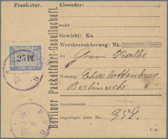 Deutsches Reich - Privatpost (Stadtpost): BERLIN: 1884 Berliner Packetfahrt: Pak - Privatpost