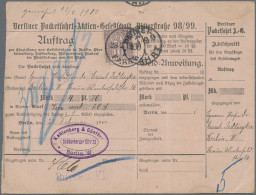 Deutsches Reich - Privatpost (Stadtpost): BERLIN: 1891 Packetfahrt Geldanweisung - Correos Privados & Locales