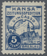 Deutsches Reich - Privatpost (Stadtpost): 1900, BRESLAU/Hansa-Incasso, 5 Pf. Rat - Postes Privées & Locales