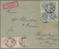Deutsches Reich - Privatpost (Stadtpost): BRESLAU/Hansa,1900, 4x 1 Pf. Blau Bres - Postes Privées & Locales