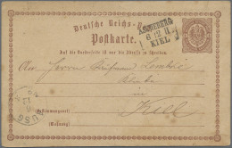 Deutsches Reich - Bahnpost: ASCHBERG - KIEL, L 3 Schwarz Auf Postkarte ½ Gr. - Otros & Sin Clasificación