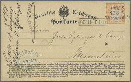 Deutsches Reich - Bahnpost: COELN - FRANKFURT A/M, L 3 Schwarz Auf ½ Gr., Großer - Altri & Non Classificati
