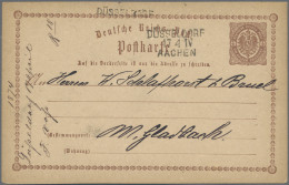 Deutsches Reich - Bahnpost: DÜSSELDORF - AACHEN, L 3 Schwarz Auf Postkarte ½ Gr. - Altri & Non Classificati