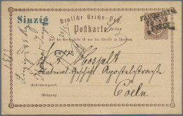 Deutsches Reich - Bahnpost: FRANKFURT A/M - COELN, L 3 Schwarz Auf Postkarte ½ G - Otros & Sin Clasificación