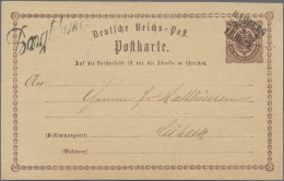 Deutsches Reich - Bahnpost: HAMBURG - KIEL, L 3 Schwarz Auf Postkarte ½ Gr., Zus - Altri & Non Classificati