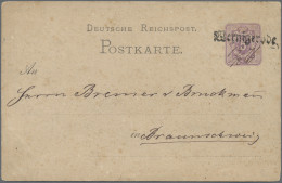 Deutsches Reich - Bahnpost: WERNIGERODE, L 1 (Schreibschrift) Schwarz Auf Postka - Autres & Non Classés