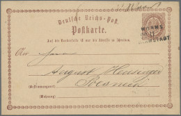 Deutsches Reich - Bahnpost: WORMS - DARMSTADT, L 3 Schwarz Auf Postkarte 2 Kr. - Other & Unclassified