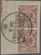 Deutsche Post In China - Vorläufer: 1891, Adler, 50 Pfg. Braunrot, Senkrechtes P - China (offices)