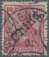 Deutsche Post In China: 1901, 10 Pf Germania Reichspost Mit Handstempelaufdruck - China (offices)