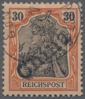 Deutsche Post In China: 1901, 30 Pf Germania Reichspost Mit Handstempelaufdruck - Chine (bureaux)