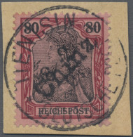 Deutsche Post In China: 1901, 80 Pf Germania Reichspost Mit Handstempelaufdruck, - China (oficinas)