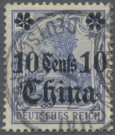 Deutsche Post In China: 1905, Germania 10 Cents Auf 20 Pf. Ultramarin Ohne Wasse - China (offices)