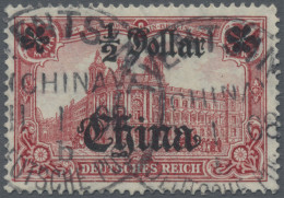 Deutsche Post In China: 1908, ½ Dollar Auf 1 M, Entwertet "TIENTSIN DEUTSCHE POS - China (offices)