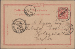 Deutsche Post In China - Ganzsachen: 1899, UPU Karte 10 Pf. Ab "Shanghai 10/7 99 - Cina (uffici)