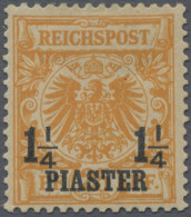 Deutsche Post In Der Türkei: 1889, Adler, 1¼ P. Auf 25 Pfg. Orangegelb Mit Aufdr - Turchia (uffici)