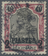 Deutsche Post In Der Türkei: 1901, Freimarke 2 PIA Auf 40 Pf Germania (dunkelröt - Turchia (uffici)