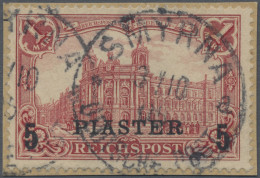 Deutsche Post In Der Türkei: 1903, 5 PIA Auf 1 M Dunkelkarminrot Mit Echtem Aufd - Turchia (uffici)