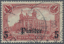 Deutsche Post In Der Türkei: 1907, 5 PIA Auf 1 Mark Dunkelkarminrot Mit Seltenem - Turkey (offices)