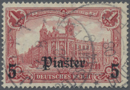 Deutsche Post In Der Türkei: 1907, 5 PIA Auf 1 Mark Dunkelkarminrot Mit Seltenem - Turquia (oficinas)