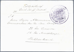 Militärmission: 1915, "FELDPOST * DER DEUTSCHEN MILITÄR-MISSION * " Provisorisch - Turquie (bureaux)