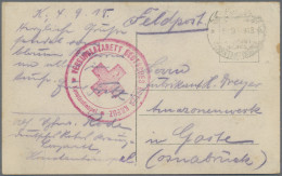 Militärmission: 1917/18, MIL.MISS.KONSTANTINOPEL Auf Zwei FP-Belegen Mit Roten B - Turquie (bureaux)