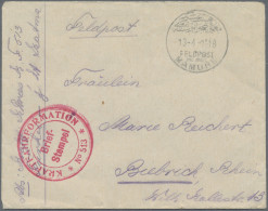 Militärmission: 1918 (13.4.), MIL.MISS.MAMURE Auf FP-Brief Mit Rotem Briefstempe - Deutsche Post In Der Türkei