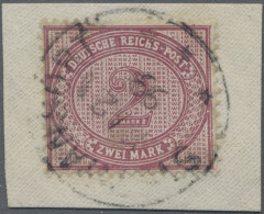 Deutsch-Neuguinea - Vorläufer: 1899, 2 Mk. Dunkelrotkarmin, Briefstück, Stempel - Deutsch-Neuguinea