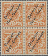 Deutsch-Neuguinea: 1899, 25 Pfg. Dunkelorange Im Postfrischen 4er-Block, Signier - Nuova Guinea Tedesca