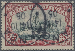 Deutsch-Ostafrika: 1901, Schiff, 3 R. Dunkelkarminrot/grünschwarz, Sauber Gestem - German East Africa