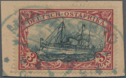 Deutsch-Ostafrika: 1901, Schiff O. Wz., 3 R., Mit Blauem Stempel MOROGORO, Auf P - África Oriental Alemana