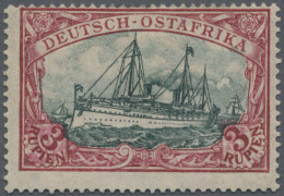 Deutsch-Ostafrika: 1905/20, Schiff Mit Wz., 3 R., Kriegsdruck, Gez. 26:17, Mitte - Africa Orientale Tedesca