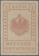 Deutsch-Ostafrika: 1916, WUGA-AUSGABE, 1 R. Graurot, Rechts Zwei Minimale Kerben - África Oriental Alemana