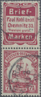 Deutsch-Ostafrika - Zusammendrucke: 1911, R6b "Briefmarken Paul Kohl Chemnitz" + - German East Africa