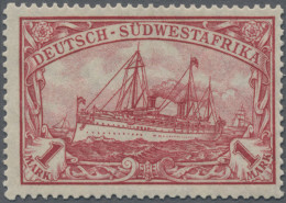 Deutsch-Südwestafrika: 1906/19, Schiff Mit Wz., 1 Mk., Gez. 25:17, Postfrisches - German South West Africa