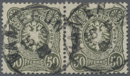 Deutsche Kolonien - Kamerun-Vorläufer: 1888 Pfennig-Ausgabe, 50 Pfg. Oliv, Waage - Camerun