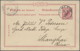 Deutsche Kolonien - Kamerun - Ganzsachen: 1900, Doppelkarte Aufdruck 10 Pfg.+10 - Camerún