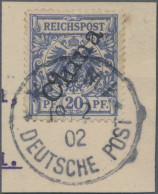 Deutsche Kolonien - Kiautschou - Mitläufer: China, Steiler Aufdruck, 20 Pfg., Br - Kiauchau