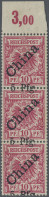 Deutsche Kolonien - Kiautschou: 1900, Lebhaftlilarot, Diagonaler Aufdruck, Senkr - Kiautschou