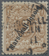 Deutsche Kolonien - Marshall-Inseln: 1897/99, Adler, 3 Pfg. Hellockerbraun, Saub - Isole Marshall