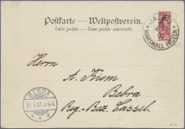 Deutsche Kolonien - Marshall-Inseln: 1900, 10 Pfg. Krone/Adler Karmin, SENKRECHT - Isole Marshall