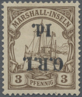 Deutsche Kolonien - Marshall-Inseln - Britische Besetzung: 1914, 3 Pfg. Kaiserya - Isole Marshall